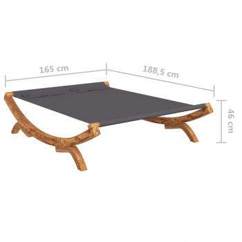 Sonnenliege 165x188,5x46 cm Bugholz Massiv Anthrazit