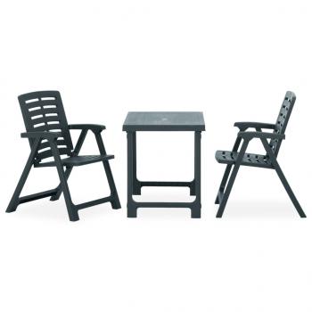 3-tlg. Bistro-Set Klappbar Kunststoff Grün