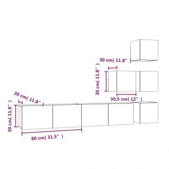 TV-Wandschrank Grau Sonoma Holzwerkstoff