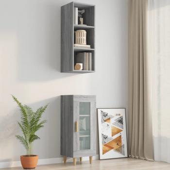 Wandschrank Grau Sonoma 34,5x32,5x90 cm Holzwerkstoff