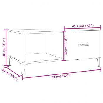 Couchtisch Braun Eichen-Optik 90x50x40 cm Holzwerkstoff