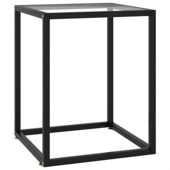 ARDEBO.de - Couchtisch Schwarz mit Hartglas 40x40x50 cm