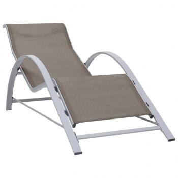 Sonnenliegen 2 Stk. mit Tisch Aluminium Taupe