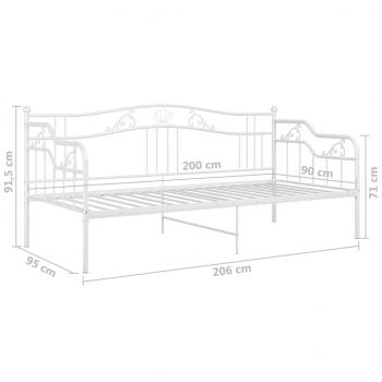 Schlafsofa Bettgestell Weiß Metall 90x200 cm