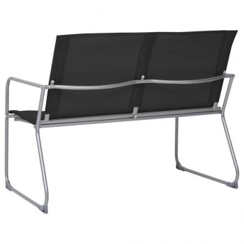 4-tlg. Garten-Lounge-Set Stoff und Stahl Schwarz