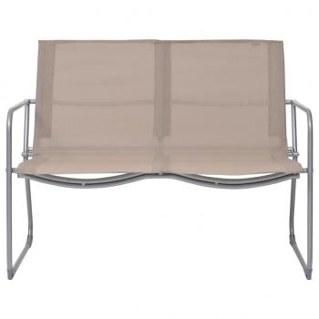 4-tlg. Garten-Lounge-Set Stoff und Stahl Taupe