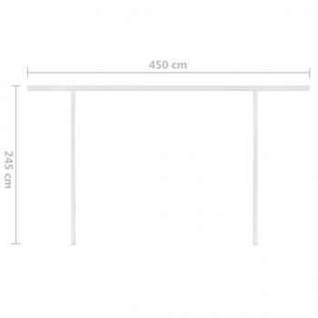 Markise Manuell Einziehbar mit Pfosten 4,5x3,5 m Blau & Weiß