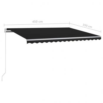 Automatische Markise mit LED & Windsensor 4,5x3,5 m Anthrazit