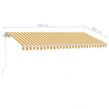 Standmarkise Einziehbar Handbetrieben 400x300 cm Gelb/Weiß