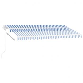 Standmarkise Automatisch 400x300 cm Blau/Weiß