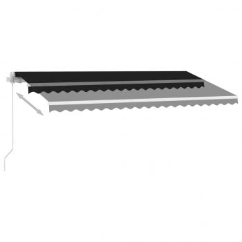 Markise Manuell Einziehbar mit LED 400x350 cm Anthrazit 