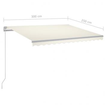 Markise Manuell Einziehbar mit LED 3x2,5 m Creme