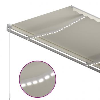 Markise Manuell Einziehbar mit LED 3x2,5 m Creme