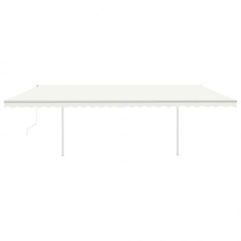 Markise Manuell Einziehbar mit Pfosten 3,5x2,5 m Creme