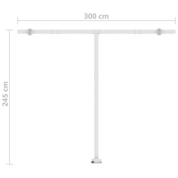 Standmarkise Manuell Einziehbar 300x250 cm Blau/Weiß