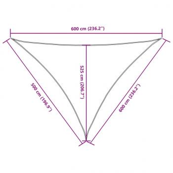 Sonnensegel Oxford-Gewebe Dreieckig 5x6x6 m Braun