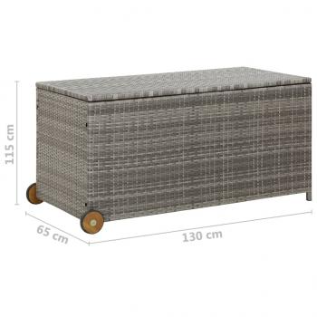 Garten-Auflagenbox Hellgrau 120x65x61 cm Poly Rattan