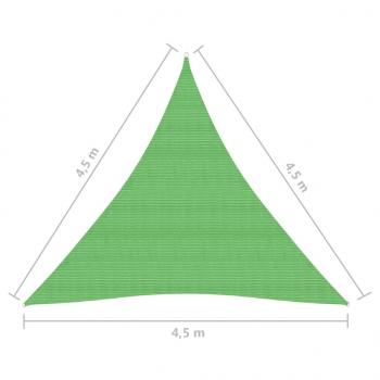 Sonnensegel 160 g/m² Hellgrün 4,5x4,5x4,5 m HDPE