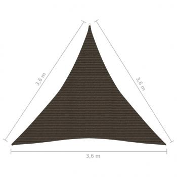 Sonnensegel 160 g/m² Braun 3,6x3,6x3,6 m HDPE