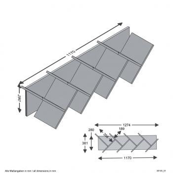 FMD Geometrisches Bücherregal Eiche-Optik und Schwarz