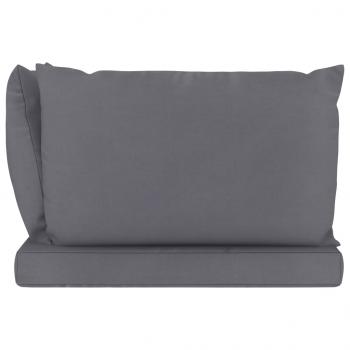 Garten-Palettensofa 2-Sitzer mit Kissen in Anthrazit