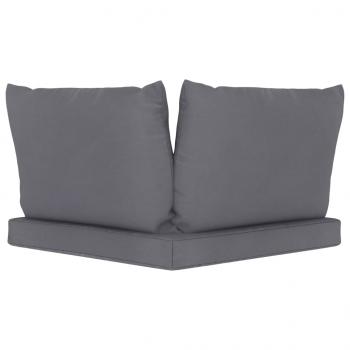 Garten-Palettensofa 2-Sitzer mit Kissen in Anthrazit