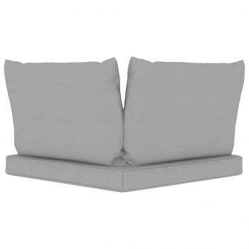 Garten-Palettensofa 2-Sitzer mit Kissen in Grau Kiefernholz