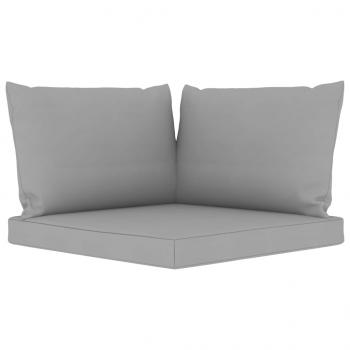 Garten-Palettensofa 2-Sitzer mit Kissen in Grau Kiefernholz