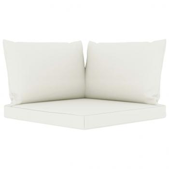 Garten-Palettensofa 2-Sitzer mit Kissen in Creme Kiefernholz