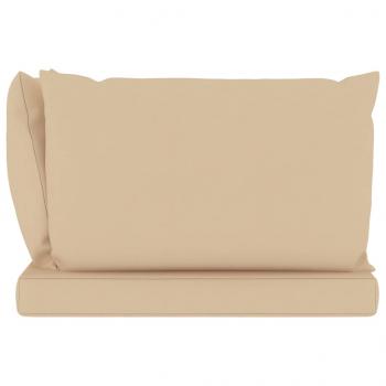 Garten-Palettensofa 2-Sitzer mit Kissen in Beige Kiefernholz