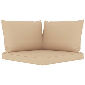 Garten-Palettensofa 2-Sitzer mit Kissen in Beige Kiefernholz