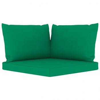 Garten-Palettensofa 2-Sitzer mit Kissen in Grün Kiefernholz