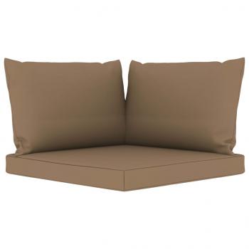 Garten-Palettensofa 2-Sitzer mit Kissen in Taupe Kiefernholz