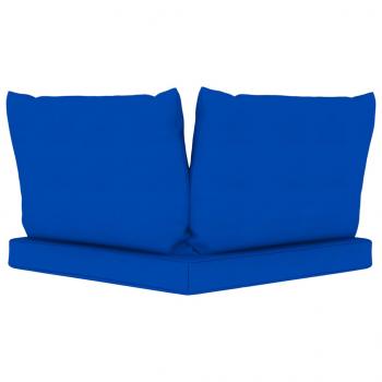 Garten-Palettensofa 2-Sitzer mit Kissen in Blau Kiefernholz