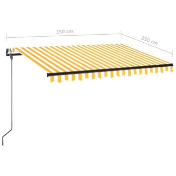 Automatische Markise mit LED & Windsensor 350x250 cm Gelb/Weiß