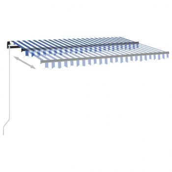 Automatische Markise mit LED Windsensor 450x300cm Blau und Weiß