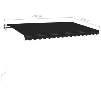 Automatische Markise mit LED & Windsensor 450x350 cm Anthrazit