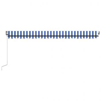 Markise Automatisch Einziehbar 500x350 cm Blau und Weiß