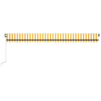 Markise Automatisch Einziehbar 600x350 cm Gelb und Weiß