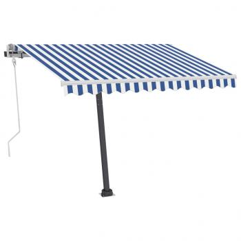 Standmarkise Manuell Einziehbar 350x250 cm Blau/Weiß