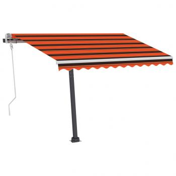 Einziehbare Markise Handbetrieben LED 350x250 cm Orange Braun