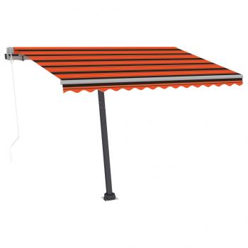 Automatische Markise mit LED Windsensor 350x250 cm Orange/Braun