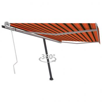 ARDEBO.de - Standmarkise Manuell Einziehbar 400x300 cm Orange/Braun