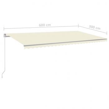 Standmarkise Automatisch 600x300 cm Creme