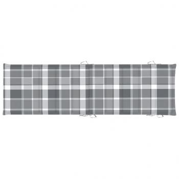 Sonnenliegen-Auflage Grau Karomuster 186x58x3 cm Oxford-Gewebe