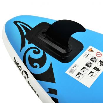 SUP-Board-Set Aufblasbar 320x76x15 cm Blau