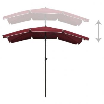 Sonnenschirm mit Mast 200x130 cm Bordeauxrot