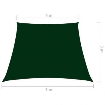 Sonnensegel Oxford-Gewebe Trapezförmig 3/5x4 m Dunkelgrün