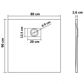 Duschwanne SMC Braun 90x80 cm