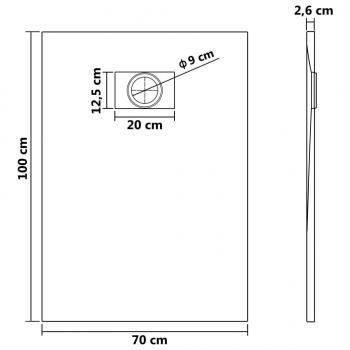 Duschwanne SMC Grau 100x70 cm